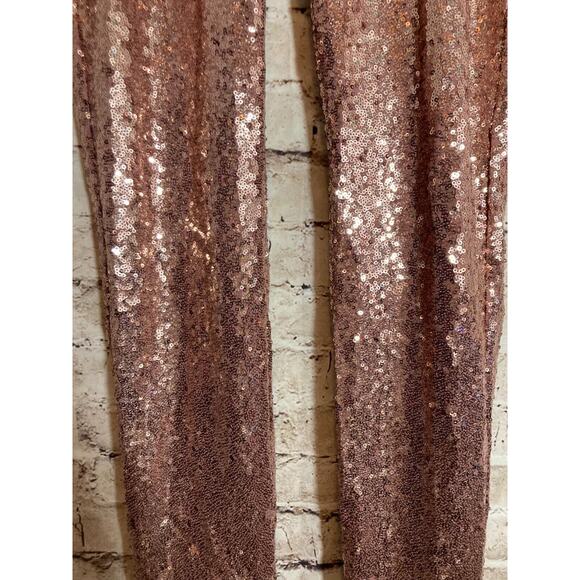 Project Runway Pants Womens Small All Over Sequins Blush Pink Pull On Stretch - Picture 6 of 15
